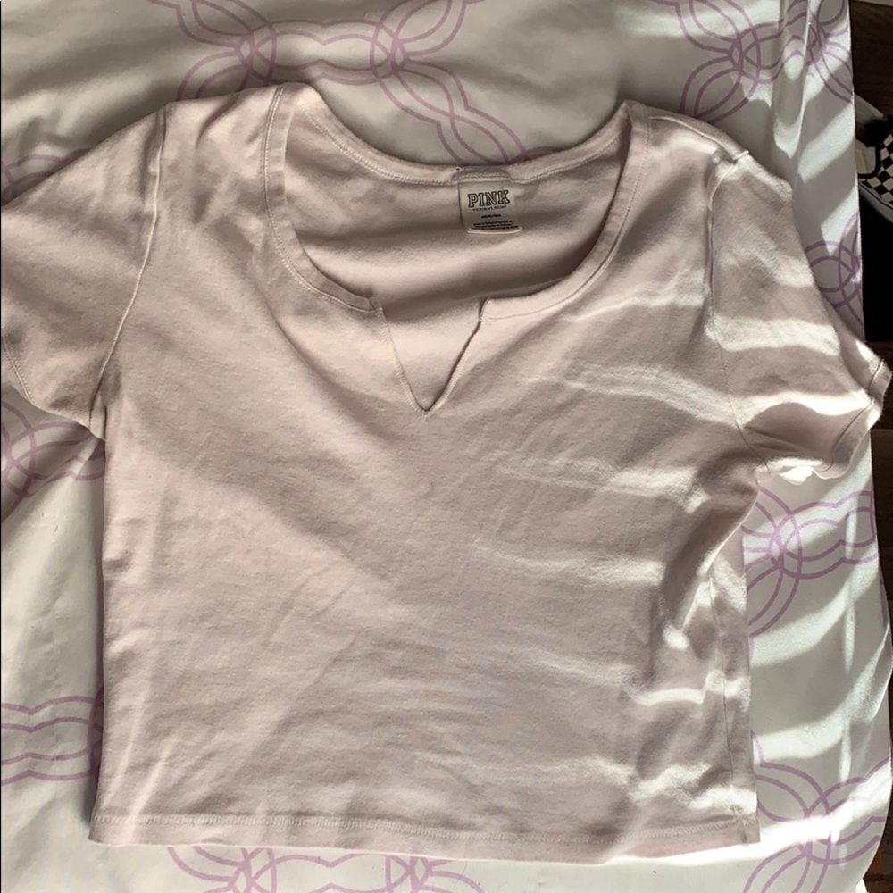 VS white V-shape Crop top